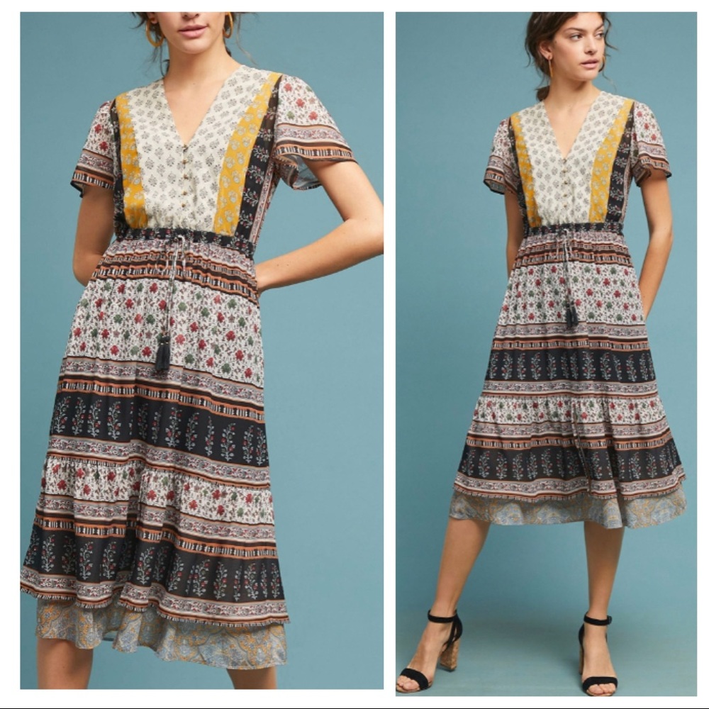 🆕NWT M-L Anthropologie Bohemian Provencal dress